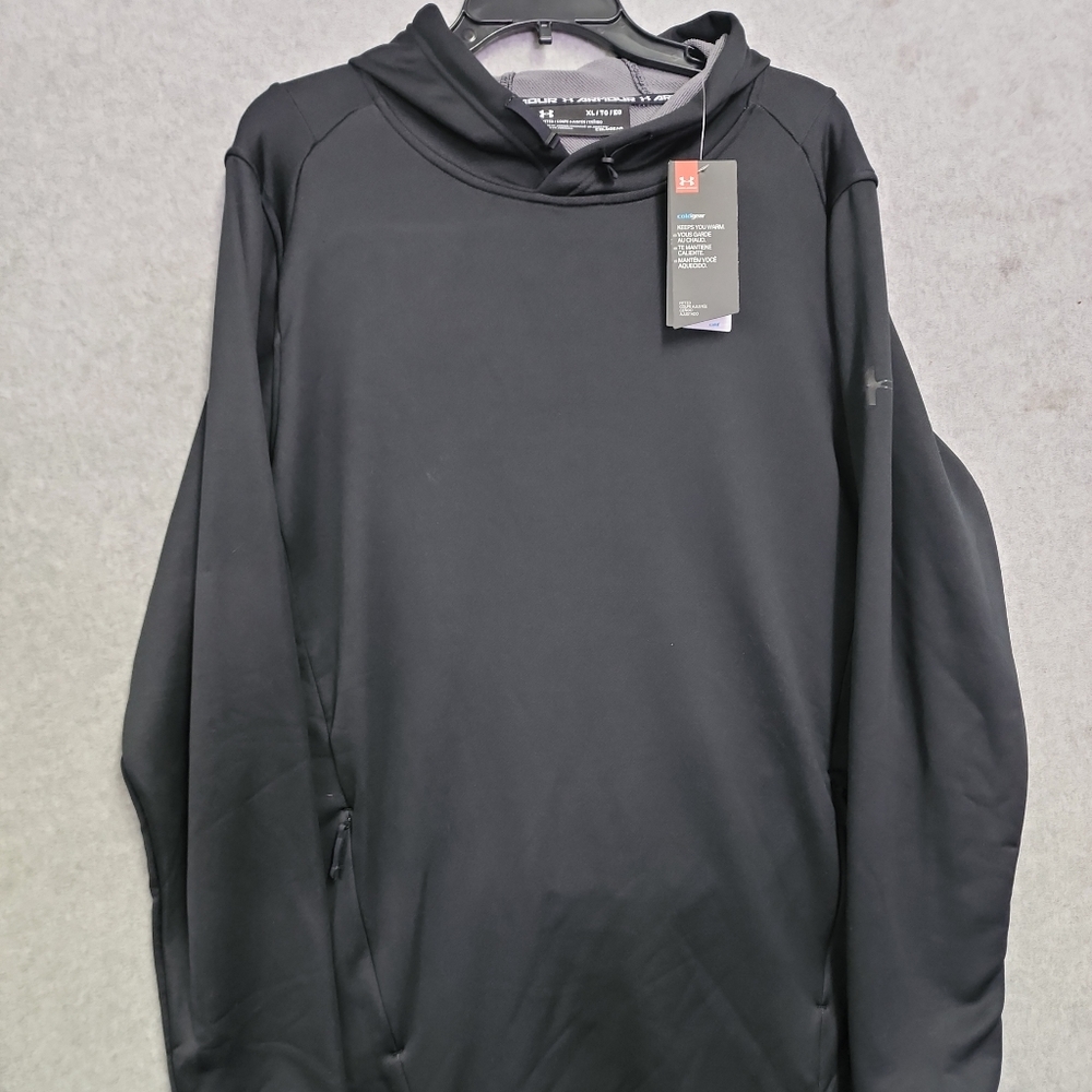 Under Armour Long Sleeve Hooded Shirt, XL Fitted, Men's